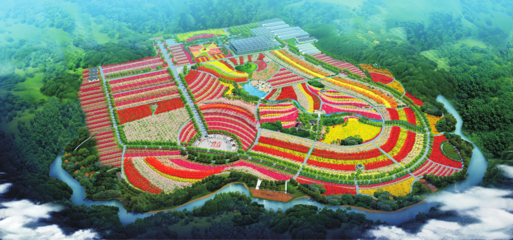 嵖岈山溫泉小鎮香草園項目規劃時間：2011年現在已經是國家AAAAA級旅游景區規劃鳥瞰圖：規劃平面圖：現狀圖：